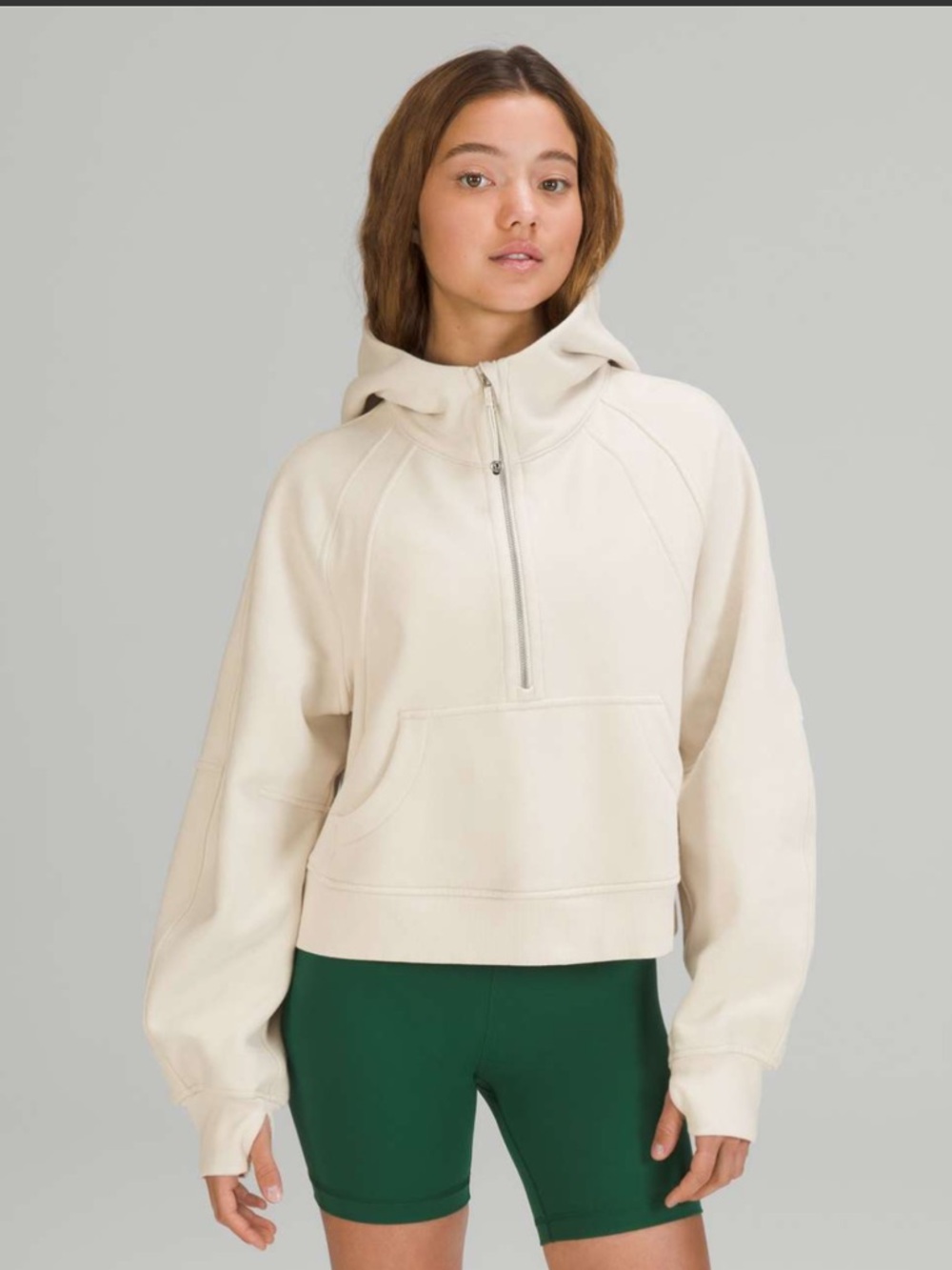 NWT Lululemon Scuba Oversized Half-Zip Hoodie - White Opal